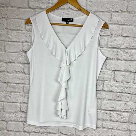 Laura Tops - Laura NWOT white sleeveless blouse size M